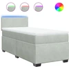 Image de vidaXL Lit boxspring avec matelas gris clair 90x200 cm velours