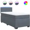 Image de vidaXL Lit boxspring avec matelas gris foncé 90x200 cm velours