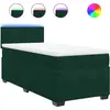 Image de vidaXL Lit boxspring avec matelas vert foncé 90x200 cm velours