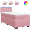 Image de vidaXL Lit boxspring avec matelas rose 90x200 cm velours