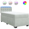 Image de vidaXL Lit boxspring avec matelas gris clair 90x200 cm velours