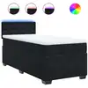 Image de vidaXL Lit boxspring avec matelas noir 90x200 cm velours