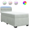 Image de vidaXL Lit boxspring avec matelas gris clair 90x200 cm velours