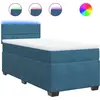Image de vidaXL Lit boxspring avec matelas bleu 90x200 cm velours