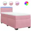 Image de vidaXL Lit boxspring avec matelas rose 90x200 cm velours