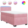 Image de vidaXL Lit boxspring avec matelas rose 100x200 cm velours