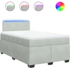 Image de vidaXL Lit boxspring avec matelas gris clair 120x190 cm velours