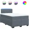 Image de vidaXL Lit boxspring avec matelas gris foncé 120x190 cm velours