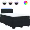 Image de vidaXL Lit boxspring avec matelas noir 120x190 cm velours