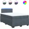 Image de vidaXL Lit boxspring avec matelas gris foncé 120x200 cm velours