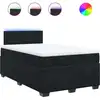 Image de vidaXL Lit boxspring avec matelas noir 120x200 cm velours