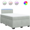 Image de vidaXL Lit boxspring avec matelas gris clair 120x200 cm velours