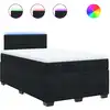 Image de vidaXL Lit boxspring avec matelas noir 120x200 cm velours