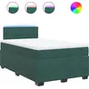 Image de vidaXL Lit boxspring avec matelas vert foncé 120x200 cm velours