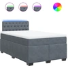 Image de vidaXL Lit boxspring avec matelas gris foncé 120x200 cm velours