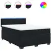 Image de vidaXL Lit boxspring avec matelas noir 140x190 cm velours