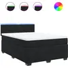 Image de vidaXL Lit boxspring avec matelas noir 140x190 cm velours