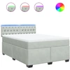 Image de vidaXL Lit boxspring avec matelas gris clair 140x190 cm velours