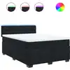 Image de vidaXL Lit boxspring avec matelas noir 140x190 cm velours