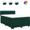 Image de vidaXL Lit boxspring avec matelas vert foncé 140x190 cm velours