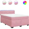 Image de vidaXL Lit boxspring avec matelas rose 140x190 cm velours