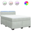 Image de vidaXL Lit boxspring avec matelas gris clair 140x190 cm velours