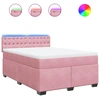 Image de vidaXL Lit boxspring avec matelas rose 140x190 cm velours