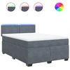 Image de vidaXL Lit boxspring avec matelas gris foncé 140x200 cm velours