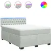 Image de vidaXL Lit boxspring avec matelas gris clair 140x200 cm velours