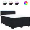 Image de vidaXL Lit boxspring avec matelas noir 140x200 cm velours