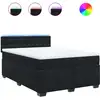 Image de vidaXL Lit boxspring avec matelas noir 140x200 cm velours