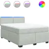 Image de vidaXL Lit boxspring avec matelas gris clair 160x200 cm velours