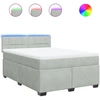 Image de vidaXL Lit boxspring avec matelas gris clair 160x200 cm velours