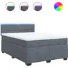 Image de vidaXL Lit boxspring avec matelas gris foncé 160x200 cm velours