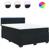 Image de vidaXL Lit boxspring avec matelas noir 160x200 cm velours