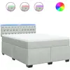 Image de vidaXL Lit boxspring avec matelas gris clair 160x200 cm velours
