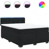 Image de vidaXL Lit boxspring avec matelas noir 160x200 cm velours
