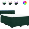 Image de vidaXL Lit boxspring avec matelas vert foncé 160x200 cm velours