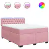 Image de vidaXL Lit boxspring avec matelas rose 160x200 cm velours