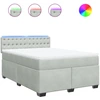 Image de vidaXL Lit boxspring avec matelas gris clair 160x200 cm velours