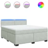 Image de vidaXL Lit boxspring avec matelas gris clair 180x200 cm velours