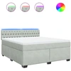 Image de vidaXL Lit boxspring avec matelas gris clair 180x200 cm velours