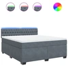 Image de vidaXL Lit boxspring avec matelas gris foncé 180x200 cm velours