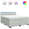Image de vidaXL Lit boxspring avec matelas gris clair 180x200 cm velours