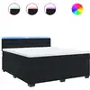 Image de vidaXL Lit boxspring avec matelas noir 180x200 cm velours