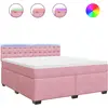 Image de vidaXL Lit boxspring avec matelas rose 180x200 cm velours