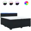 Image de vidaXL Lit boxspring avec matelas noir 200x200 cm velours