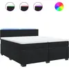 Image de vidaXL Lit boxspring avec matelas noir 200x200 cm velours