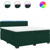 Image de vidaXL Lit boxspring avec matelas vert foncé 200x200 cm velours