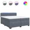 Image de vidaXL Lit boxspring avec matelas gris foncé 200x200 cm velours